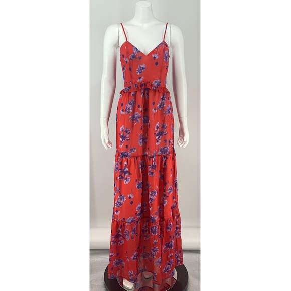 House of Harlow 1960 | Dresses | New House Of Harlow Floral Tiered Maxi Red S C85 | Poshmark
